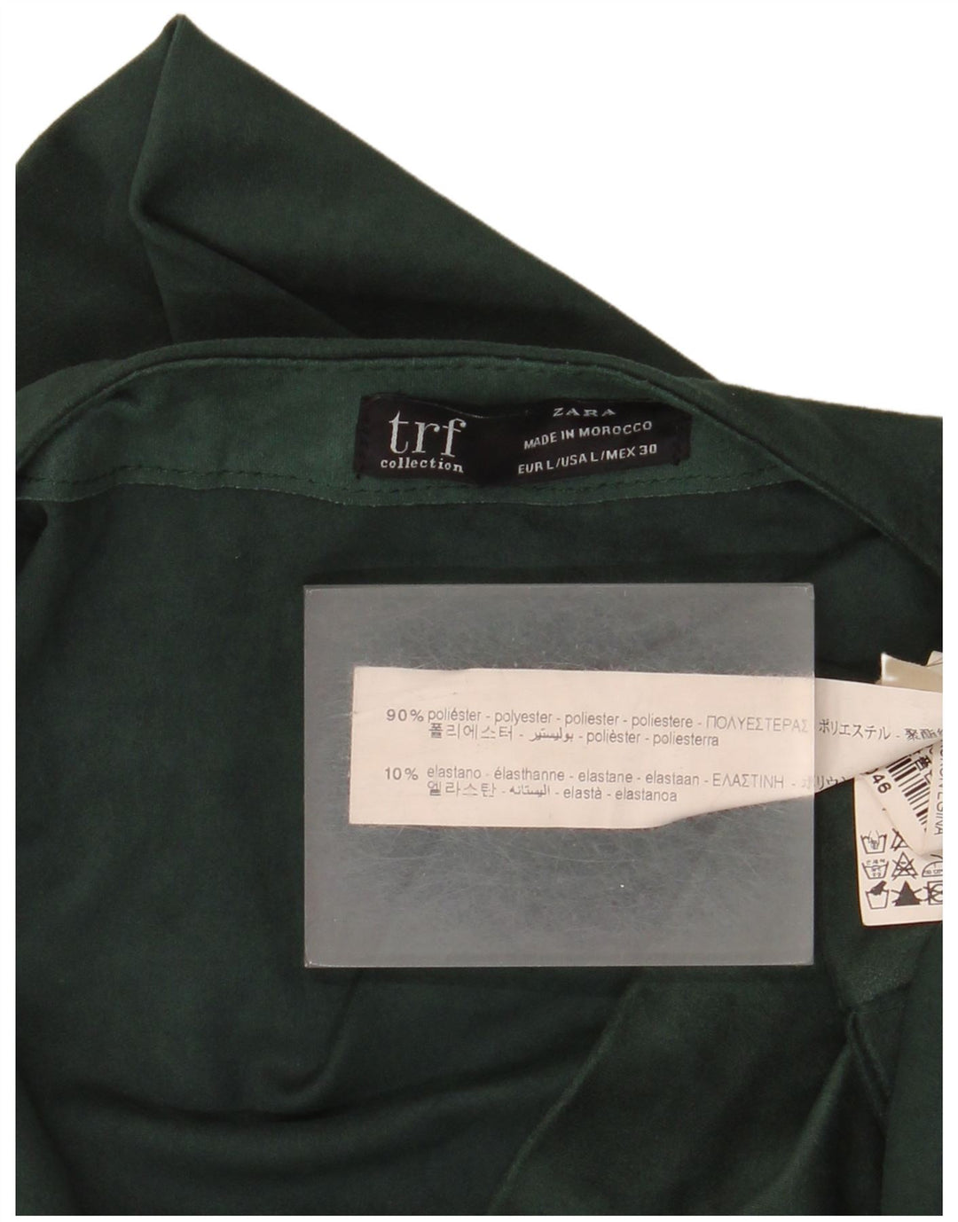 Zara Mujer Mono Corto UK 40 Grande Poliéster Verde