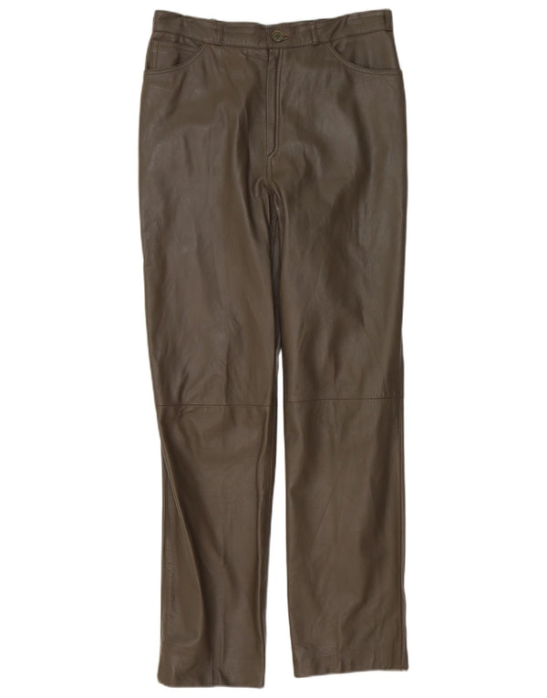 Vintage hombres rectos pantalones casuales IT 50 grande W34 L30 cuero gris