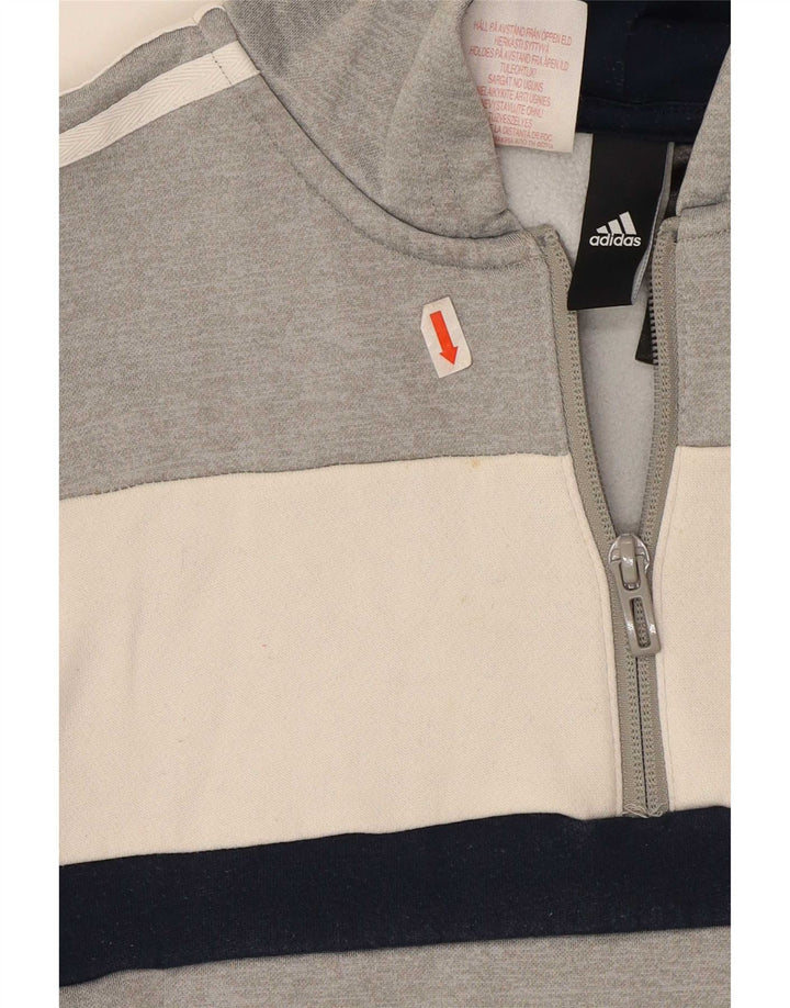 Adidas Sudadera con capucha para niños 11-12 años Gris Colorblock Poliéster