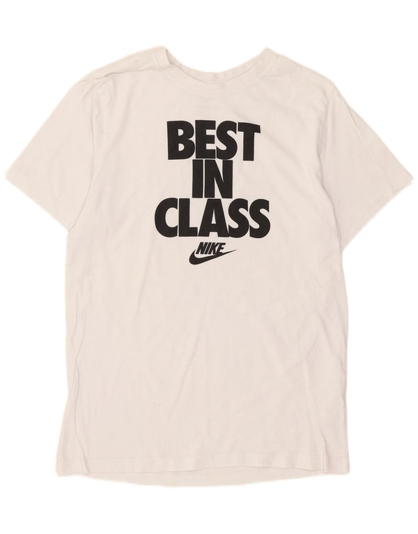 Nike Camiseta gráfica para hombre Top mediano de algodón blanco