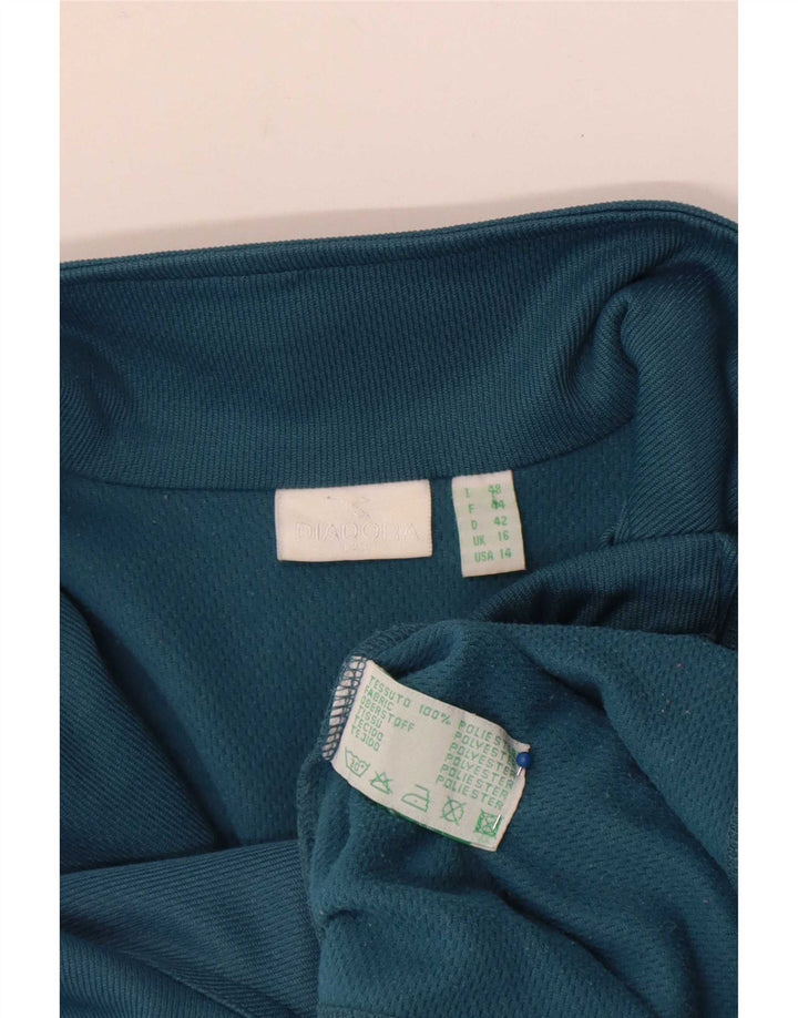 Diadora Chaqueta de chándal para mujer UK 46 Grande Poliéster azul