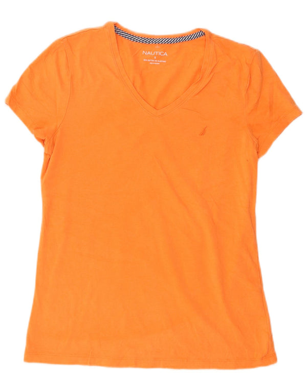 Nautica Camiseta para mujer Top UK 10 Small Naranja Algodón