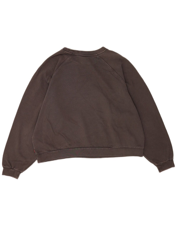 Levi's Sudadera de gran tamaño con gráfico para mujer UK 18 XL Algodón gris