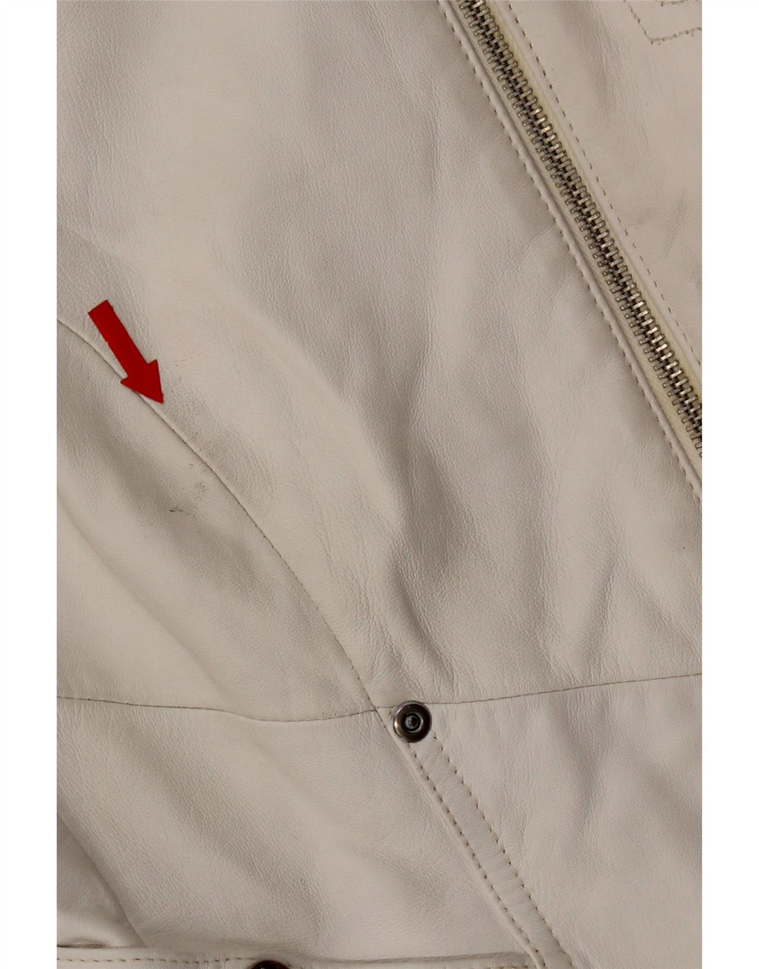 Conbipel Chaqueta Biker De Cuero Para Mujer IT 42 Medium Cuero Blanco