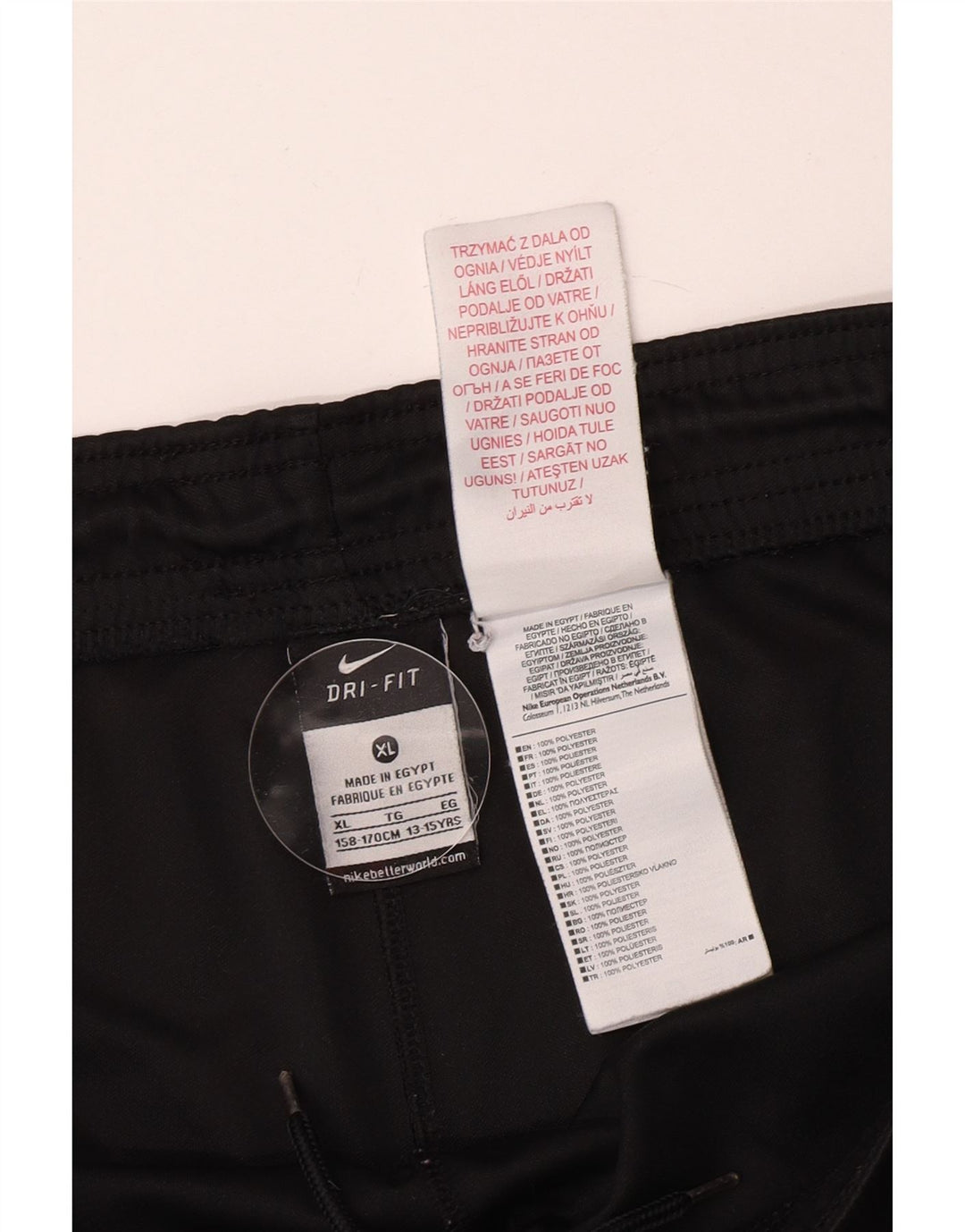 Nike Pantalones cortos deportivos Dri Fit para niños 13-14 años XL Negro Poliéster