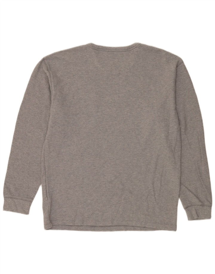 Vans Camiseta de corte clásico para hombre, manga larga, algodón gris grande