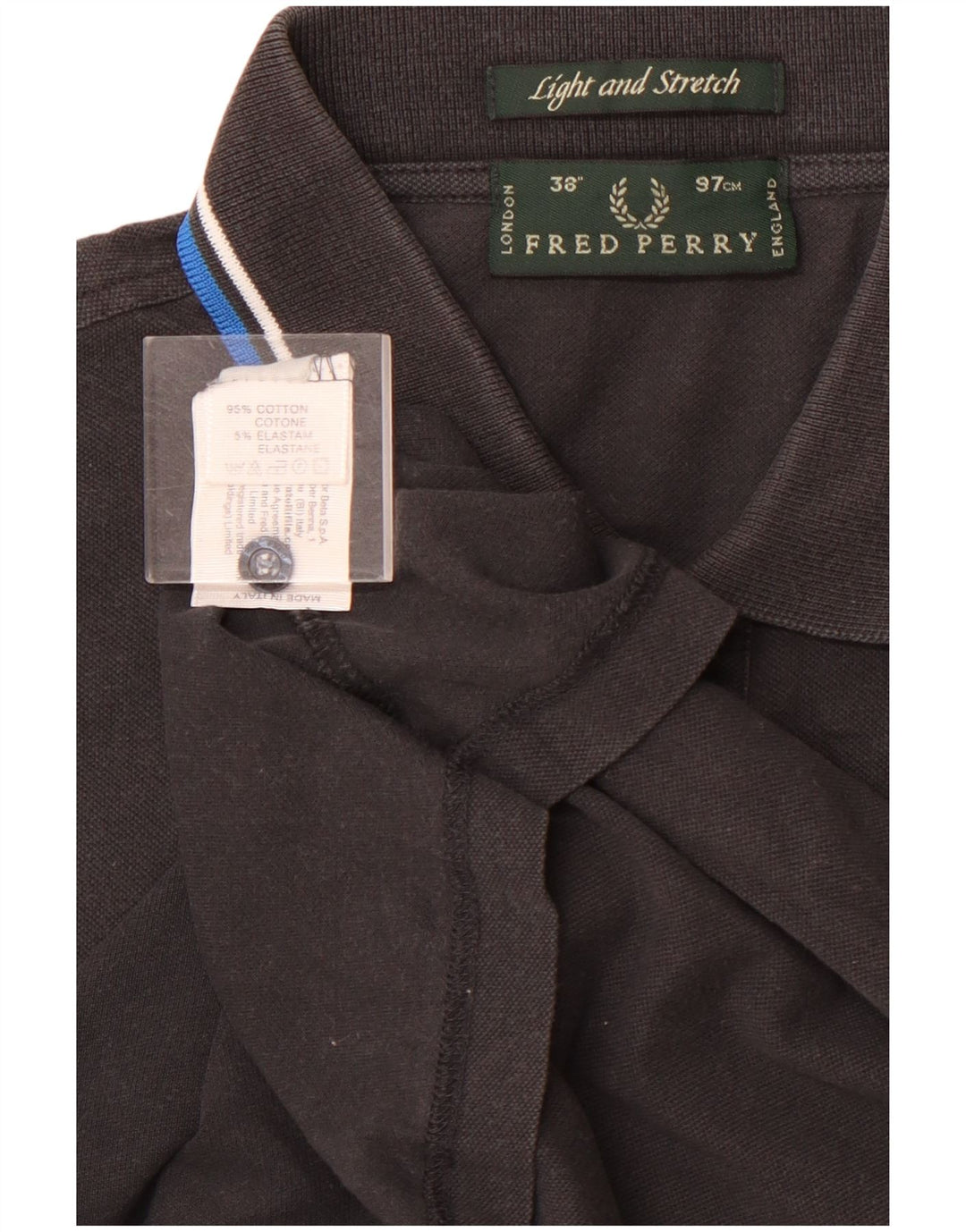 FRED PERRY Polo para hombre pequeño algodón negro