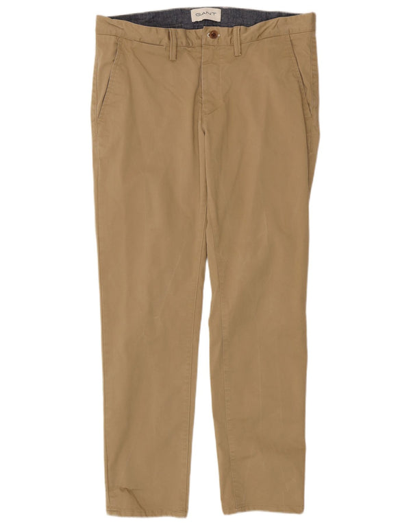 Gant Pantalón chino ajustado para hombre W34 L30 Algodón beige
