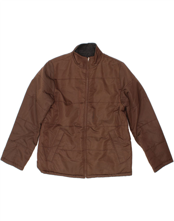 J. CREW Womens Reversible Bomber Jacket UK 14 Medium Brown Nylon Vintage J. Crew and Second-Hand J. Crew from Messina Hembry 