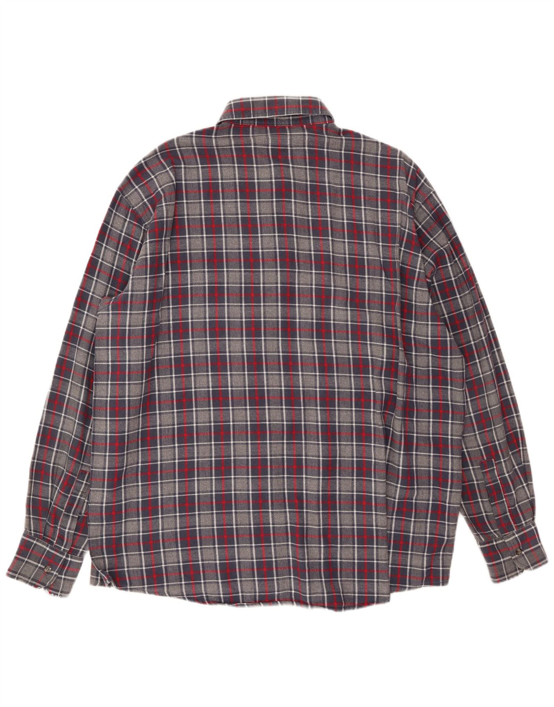SEA BARRIER Camisa de franela para hombre XL Algodón a cuadros gris