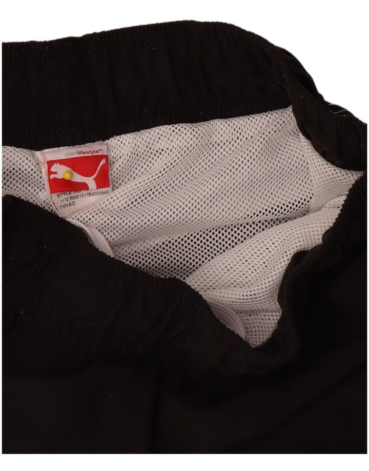Puma Pantalones cortos deportivos con gráficos para hombre, poliéster color block, pequeño, negro