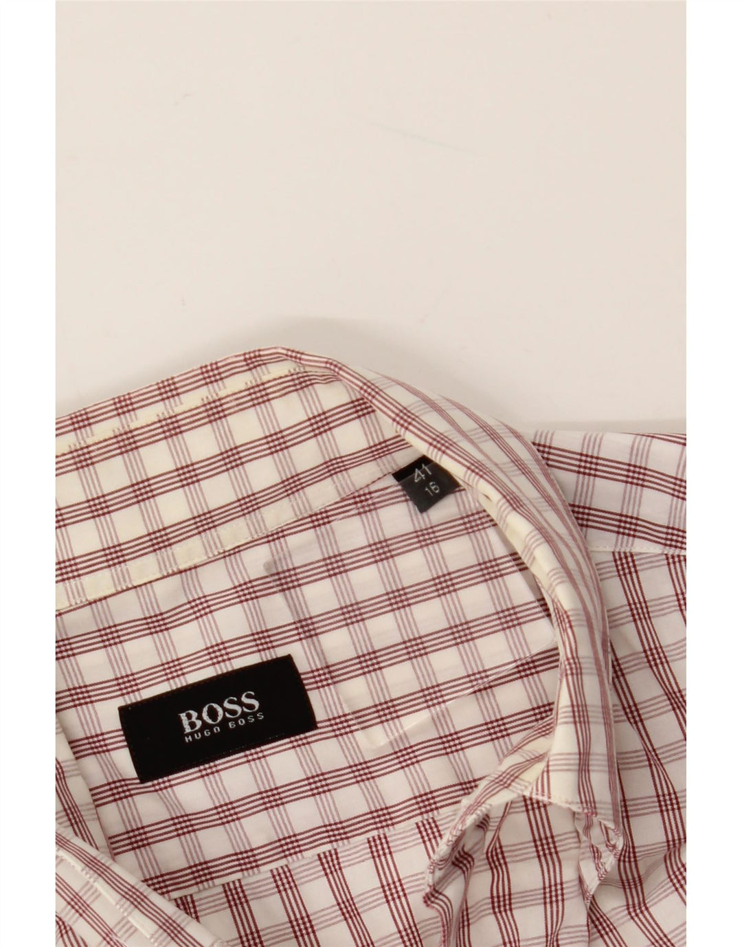 Camisa HUGO BOSS para hombre talla 16 41 Algodón a cuadros blanco grande