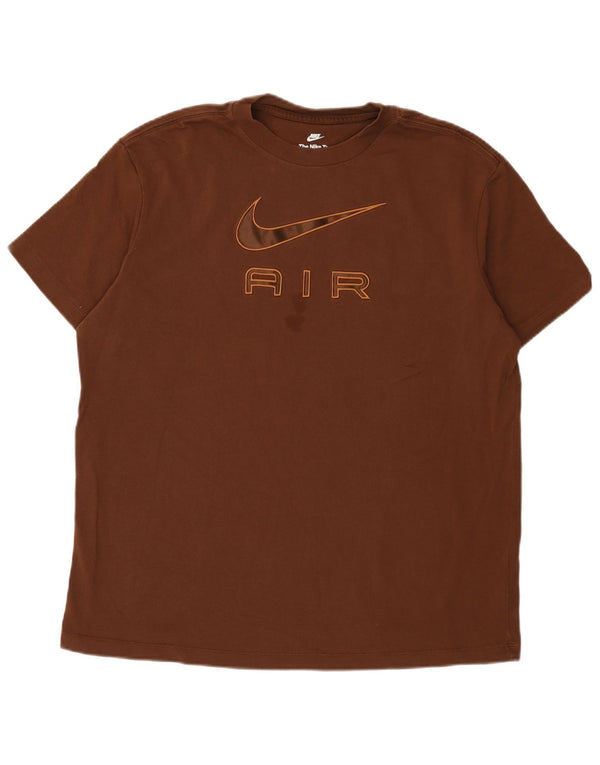 Nike Camiseta holgada para hombre con gráfico, talla grande, color marrón