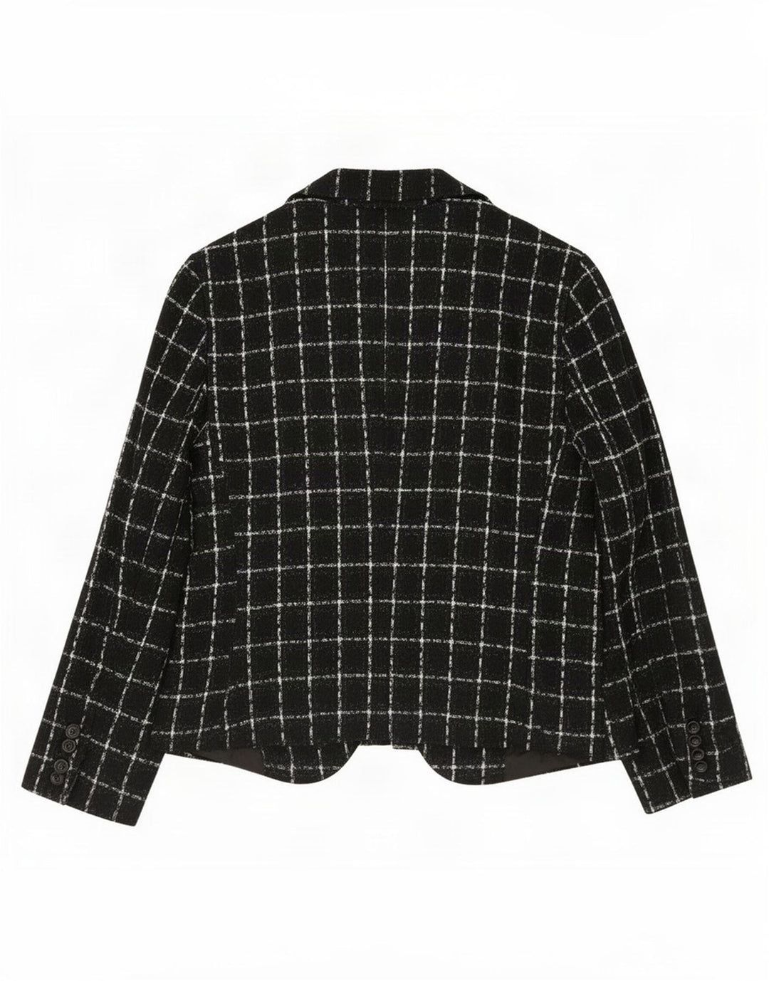 Zara Mujer Chaqueta Blazer De 1 Botón EU 44 XL Acrílico A Cuadros Negro