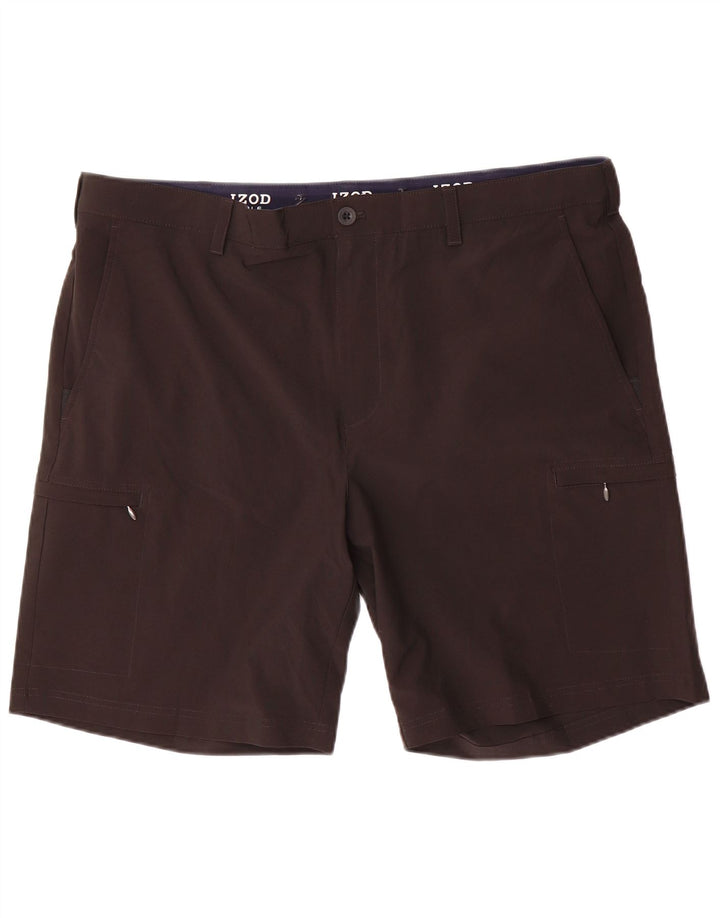 IZOD Pantalones cortos cargo de golf para hombre W40 XL Poliéster negro