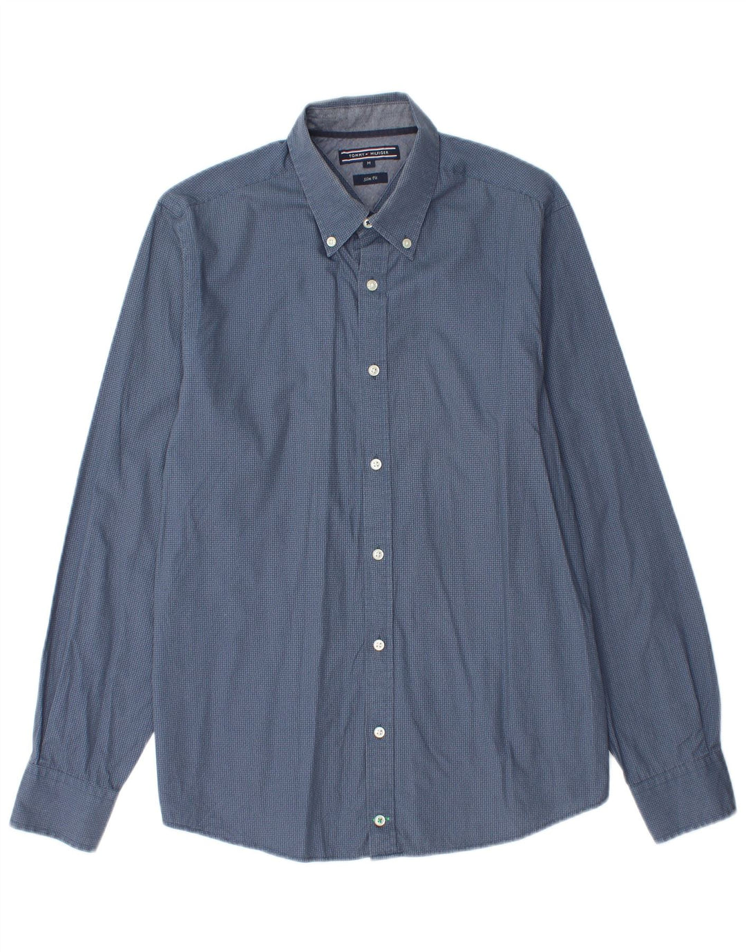 TOMMY HILFIGER Camisa slim fit de algodón con lunares en azul medio
