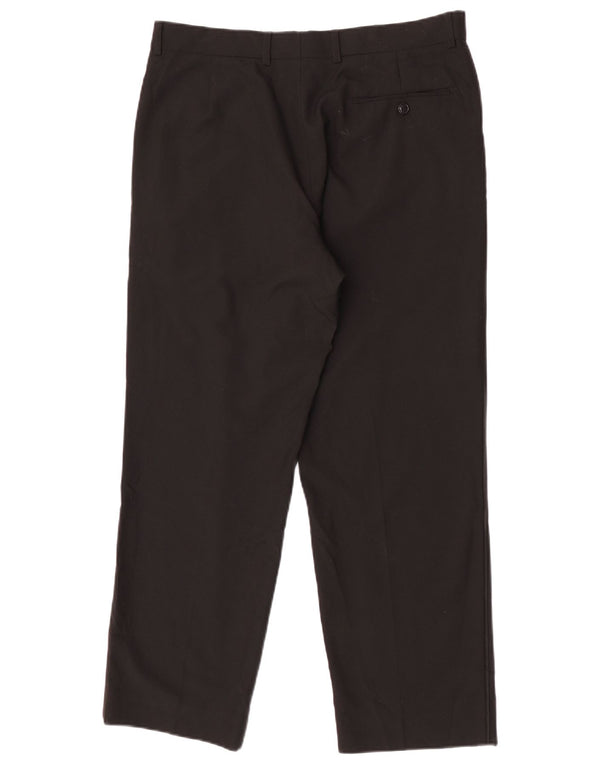 Marks & Spencer Pantalón chino recto para hombre W34 L29 Poliéster negro