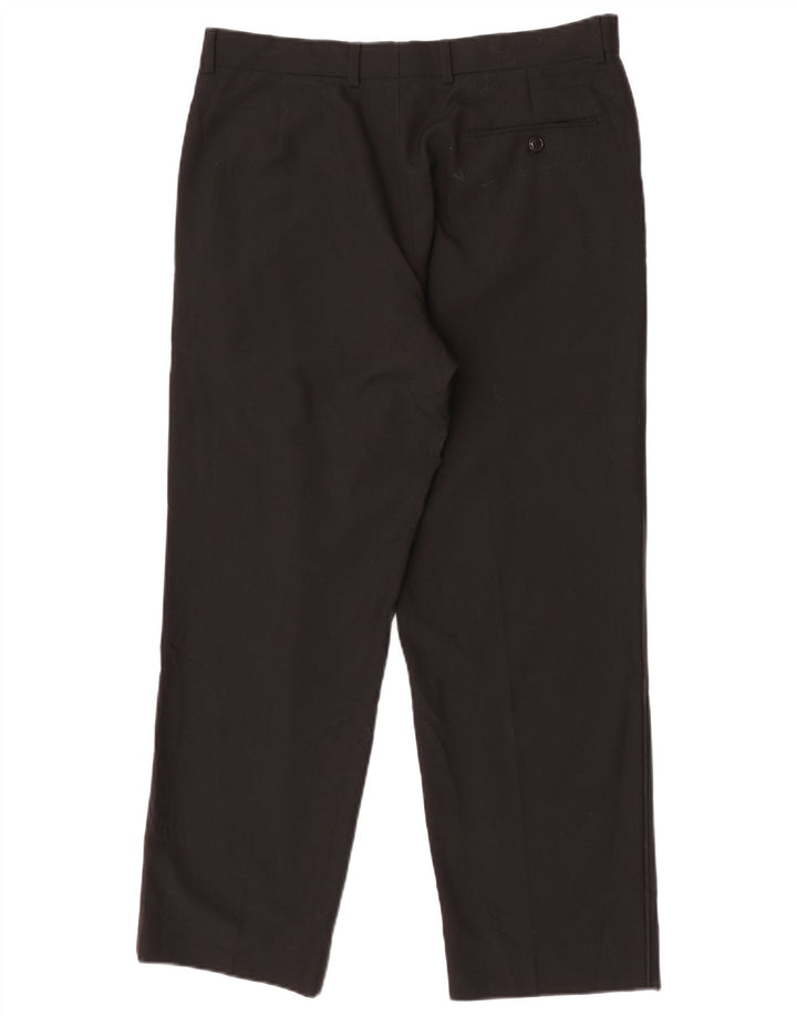 Marks & Spencer Pantalón chino recto para hombre W34 L29 Poliéster negro