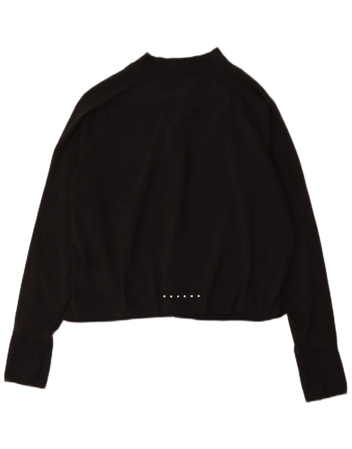 Nike Mujer Running Crop Chándal Top Chaqueta UK 46 Grande Poliéster Negro