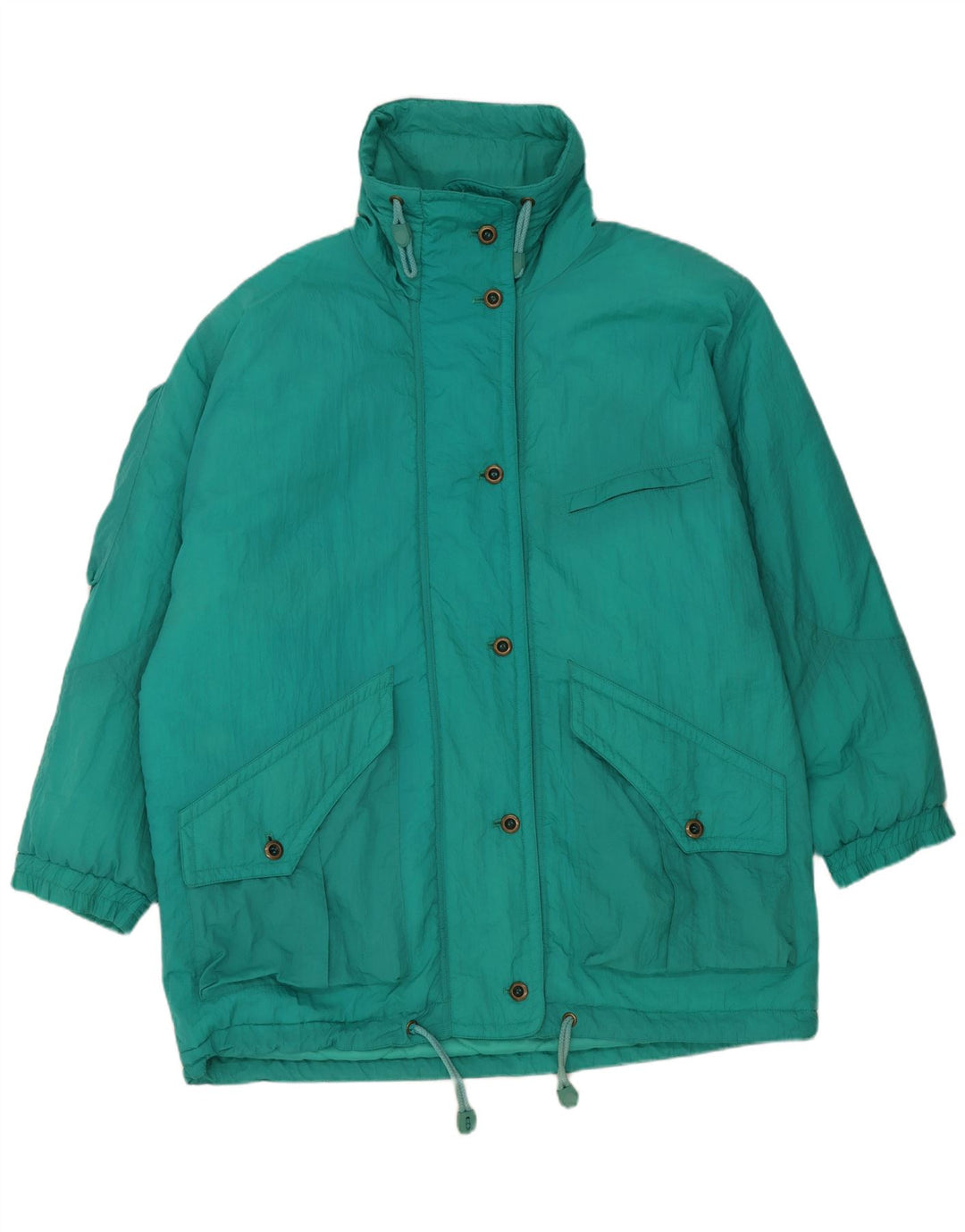 Vintage mujer abrigo acolchado de gran tamaño EU 46 XL Nylon verde