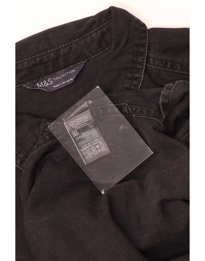 Marks & Spencer Camisa vaquera para mujer UK 46 Grande Algodón negro