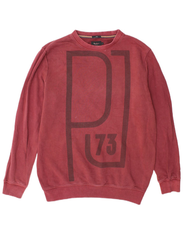 PEPE Jeans Sudadera con gráfico para Hombre Jersey Grande Borgoña Algodón