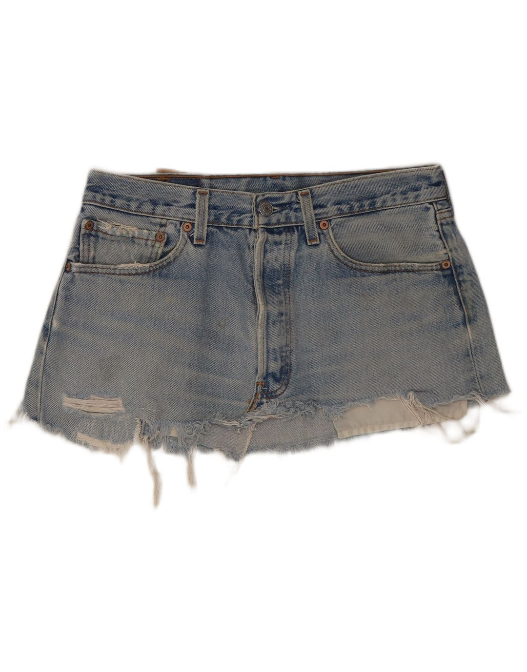 Levi's Minifalda Vaquera Desgastada 501 para Mujer W31 Algodón Azul Medio