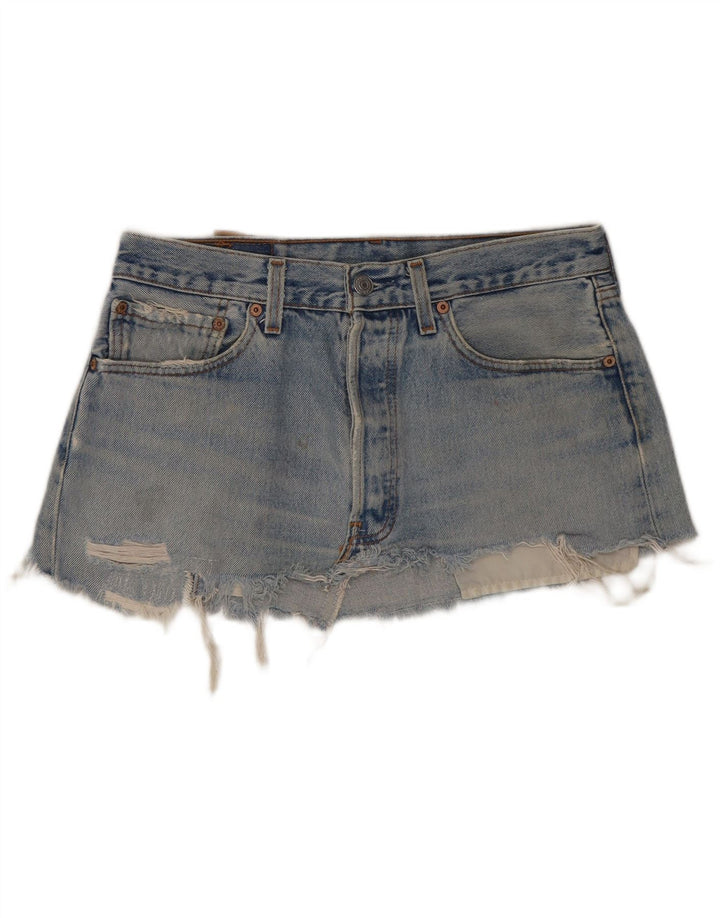 Levi's Minifalda Vaquera Desgastada 501 para Mujer W31 Algodón Azul Medio