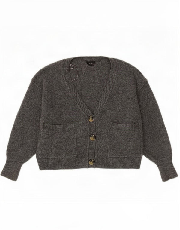 Topshop Suéter tipo cárdigan extragrande corto para mujer Reino Unido 8 Pequeño Acrílico gris