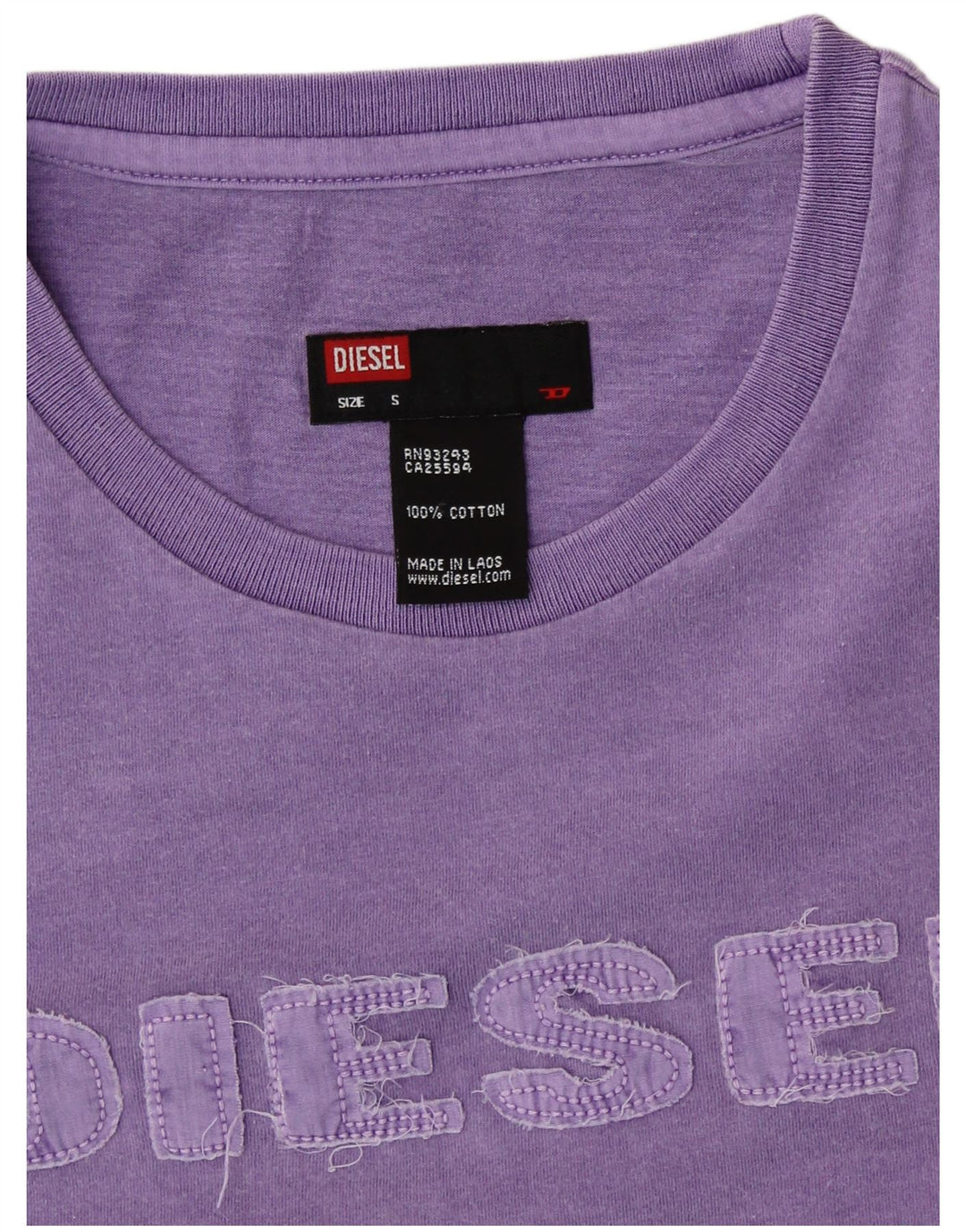 DIESEL Camiseta gráfica para mujer Top UK 10 Small Purple Cotton