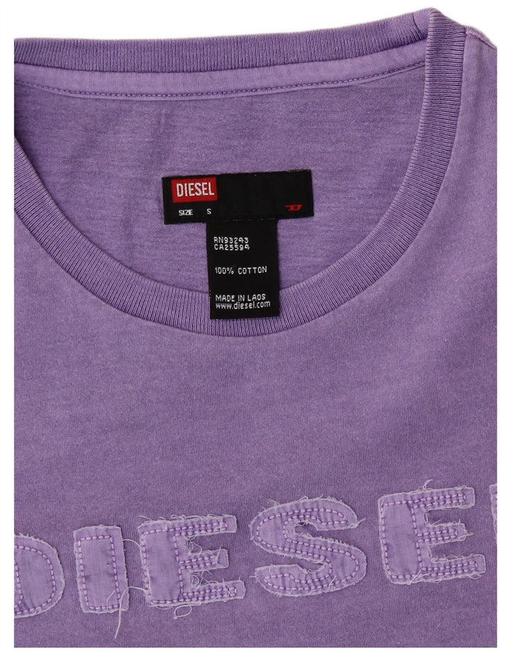 DIESEL Camiseta gráfica para mujer Top UK 10 Small Purple Cotton