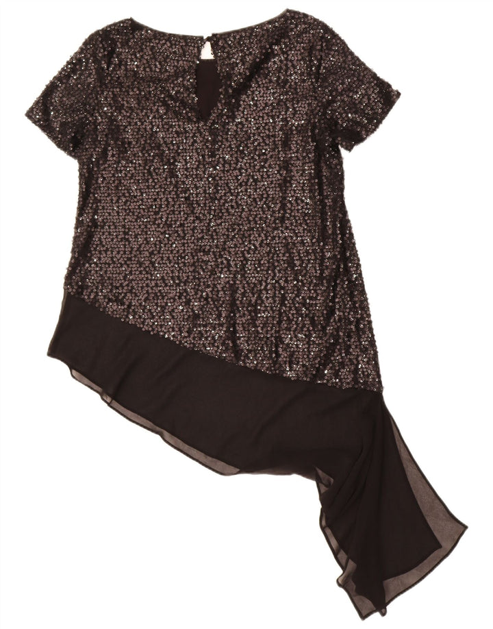 Coast Blusa Asimétrica para Mujer Top UK 42 Mediano Negro
