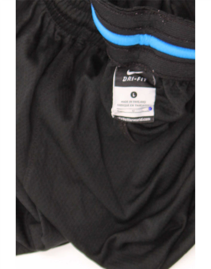 Nike - Pantalones cortos deportivos con estampado gráfico para hombre (talla grande), color negro, poliéster