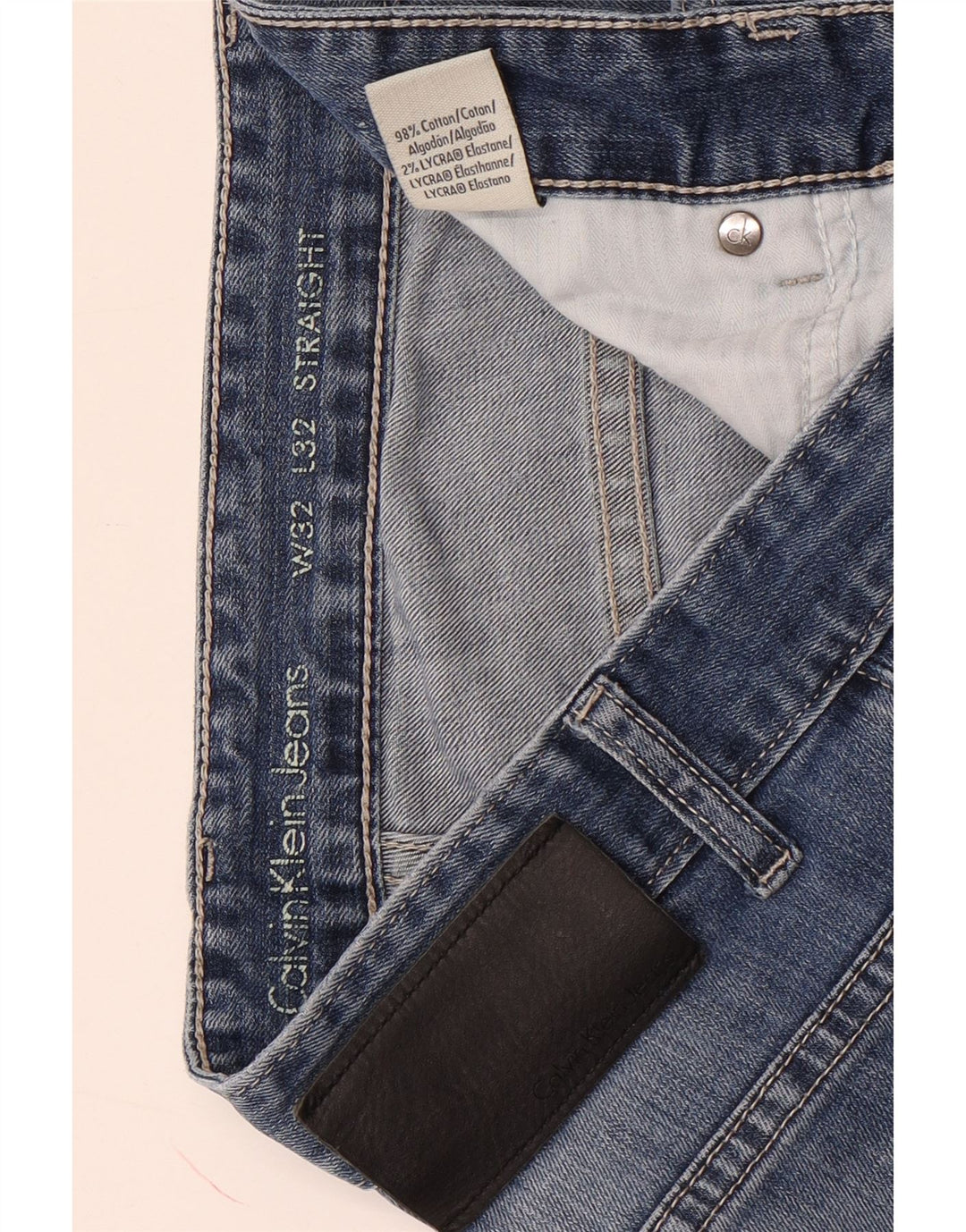 Calvin Klein Jeans rectos para hombre W32 L32 Algodón azul