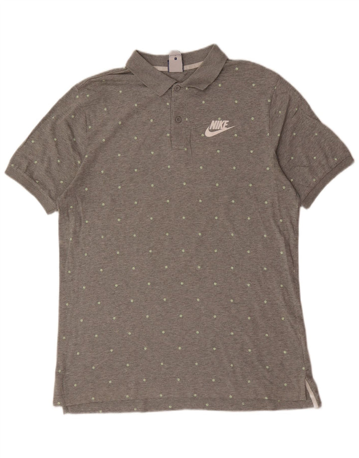 Nike Polo para hombre de algodón con lunares grises grandes