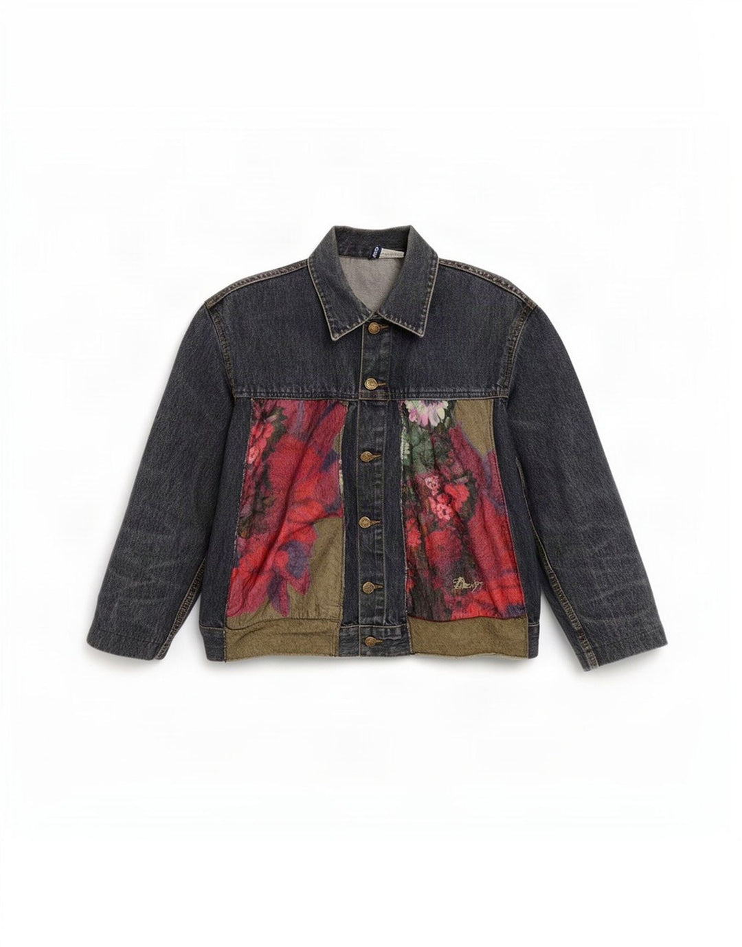 Divided Womens By H&M Chaqueta vaquera UK 44 Algodón floral azul medio