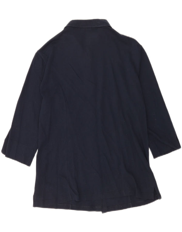Sergio Tacchini Blusa de manga 3/4 para mujer UK 40 XL Algodón azul marino