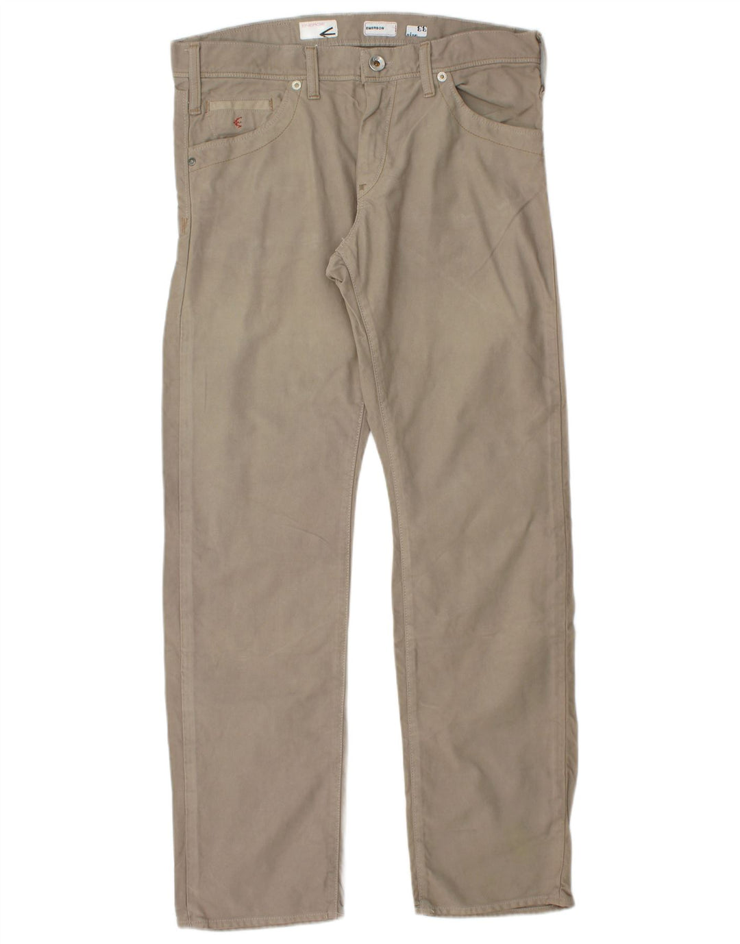 ENERGIE Pantalones casuales rectos Emerson para hombre W33 L32 Algodón beige