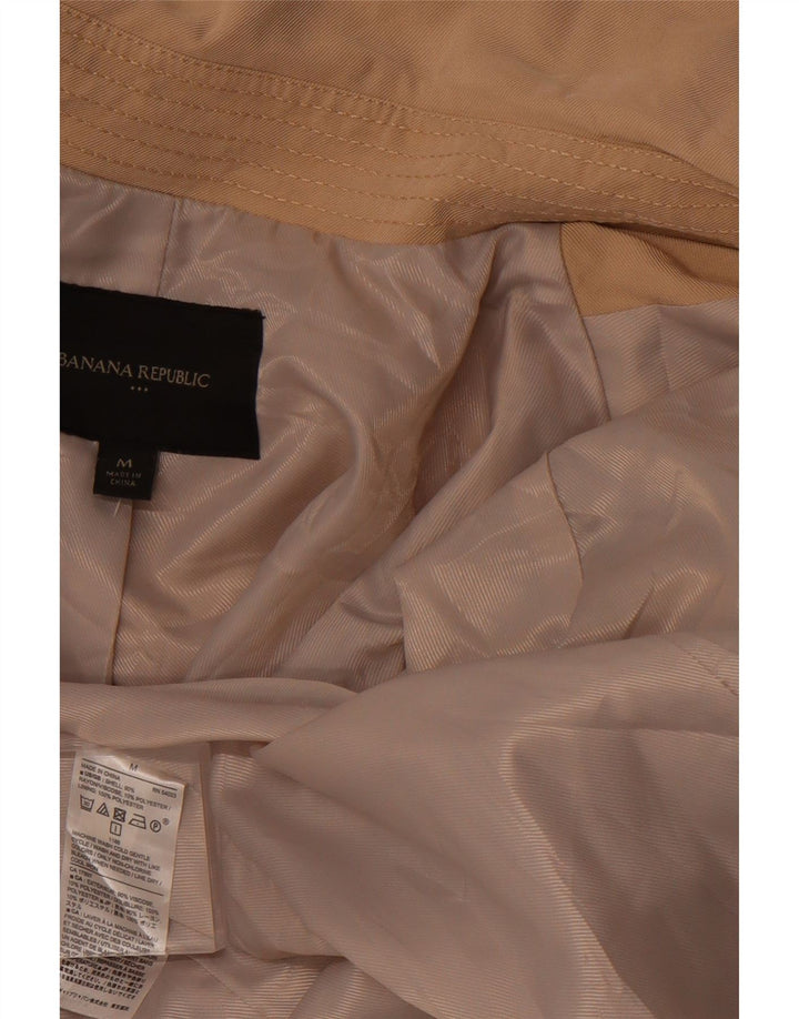 BANANA REPUBLIC Gabardina abierta para mujer UK 44 Viscosa beige mediana