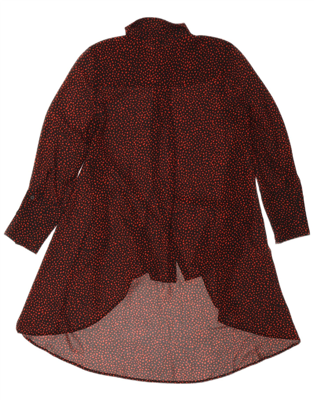 MINT VELVET Vestido camisero de manga larga para mujer UK 42 Mediano Negro Manchado