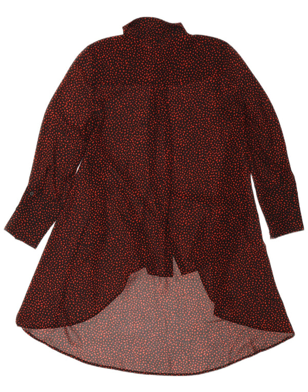 MINT VELVET Vestido camisero de manga larga para mujer UK 42 Mediano Negro Manchado