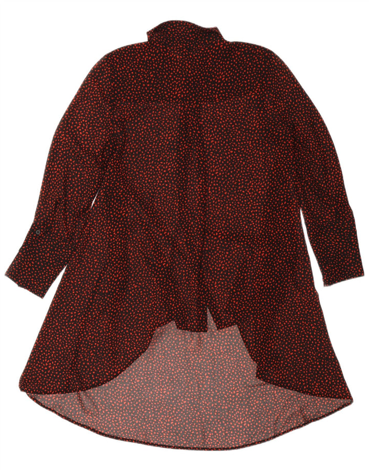 MINT VELVET Vestido camisero de manga larga para mujer UK 42 Mediano Negro Manchado