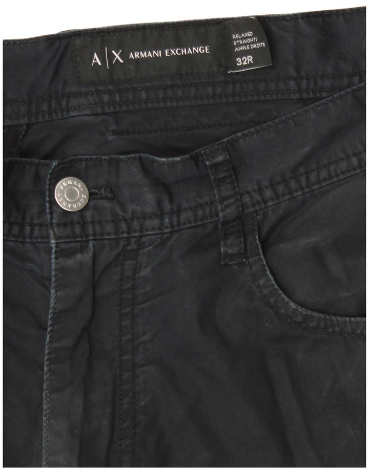 Armani Exchange Pantalones informales rectos para hombre W32 L30 Algodón negro