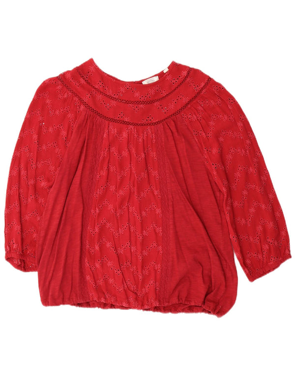 FAT FACE Blusa de manga 3/4 para mujer UK 44 Grande Algodón floral rojo