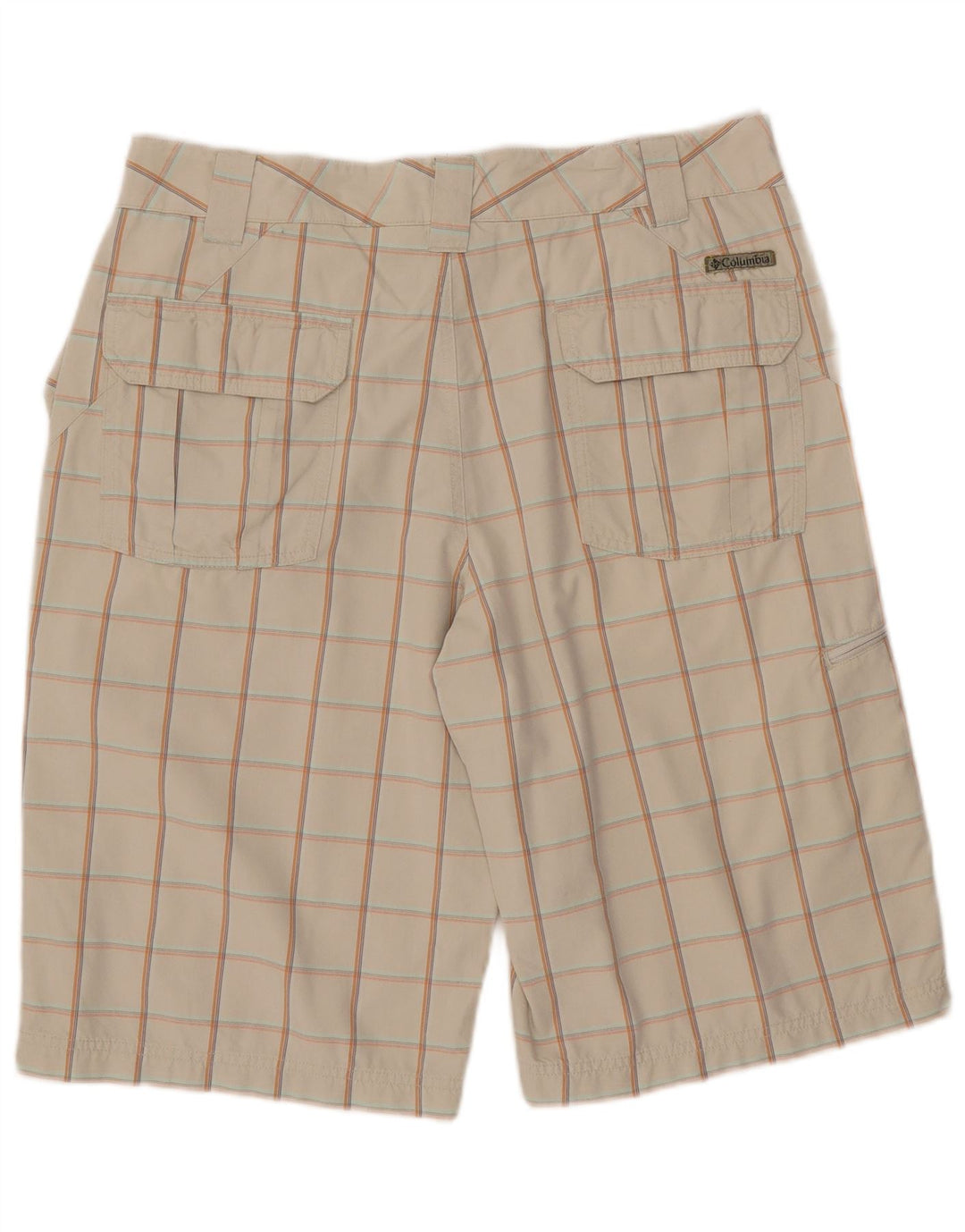 COLUMBIA Pantalones cortos cargo para hombre W34 Algodón a cuadros beige grande