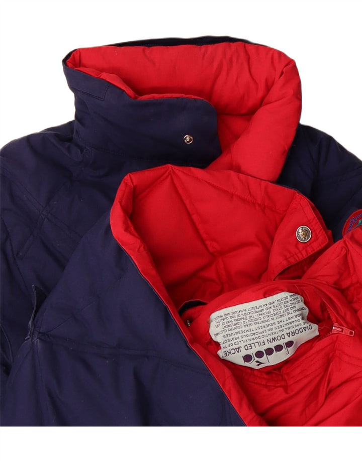 DIADORA Mens Reversible Padded Jacket UK 44 2XL Navy Blue Polyester
