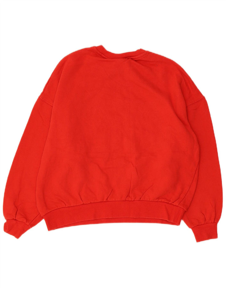 PULL & BEAR Womens Oversized Sweatshirt Jumper UK 6 XS Red