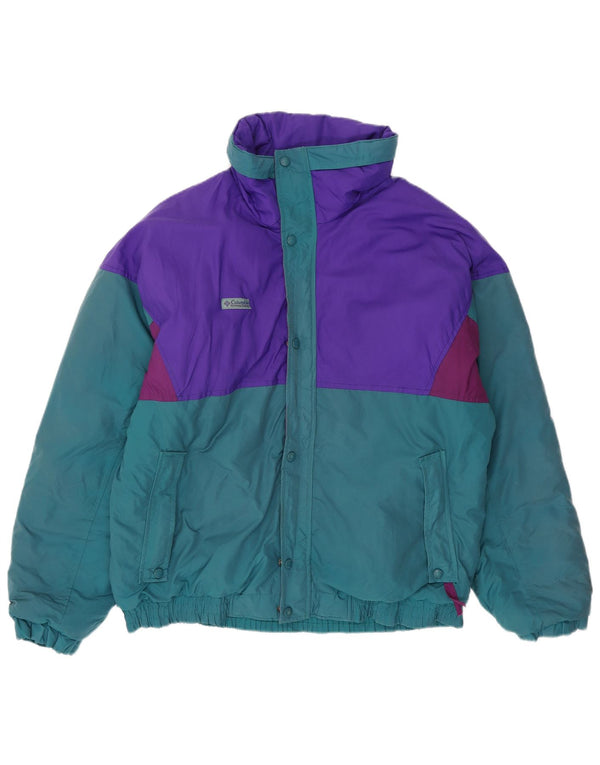Columbia Chaqueta de esquí con capucha para hombre UK 40 Large Multicolor Colorblock