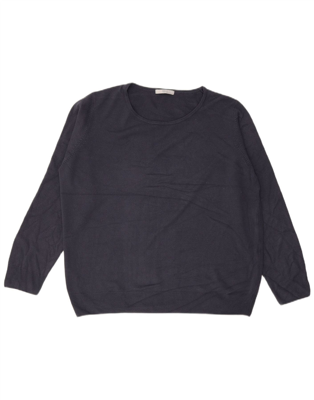 MARKS & SPENCER Suéter tipo jersey con cuello barco para mujer UK 20 2XL Azul marino