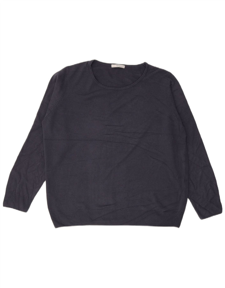 MARKS & SPENCER Suéter tipo jersey con cuello barco para mujer UK 20 2XL Azul marino